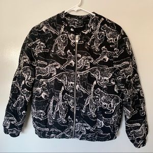H&M Jaguar Pattern Bomber Jacket